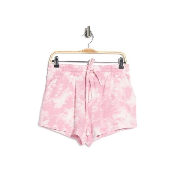 💟 3/$30 BOBEAU Tie Dye French Terry Drawstring Shorts In Rose Tie Dye - XS - Picture 2 of 3